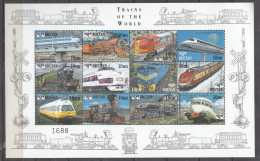 BHUTAN, 1999,  TRAINS Of The WORLD, , Sheetlet,  MNH, (**) - Bhutan