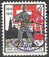 Switzerland Schweiz Soldatenmarken Infanterie Inf. Regiment 11 * 1914 1916 Dunkelblauer Aufdruck 1940 Wappen Regiment RR - Vignettes