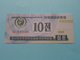 10 Chon - 1988 ( For Grade, Please See Photo ) UNC > North Korea ! - Corée Du Nord