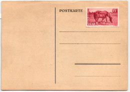 Saarland 265 Auf Postkarte Tag Des Pferdes, Ungestempelt #NL451 - Other & Unclassified