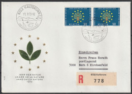 Schweiz: 1970, FDC R- Fernbrief In MeF, Mi. Nr. 932, Jahresereignisse: 40 C. Emblem Naturschutzjahr.  ESoStpl. KALTBRUNN - Storia Postale