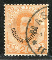 REF094 > ERYTHRÉE < Yv N° 16 Ø Oblitéré Dos Visible -- Used Ø -- ITALIE  ITALIA - Eritrea