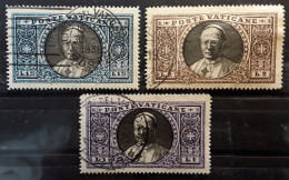 VATICAN 1933 , Pape Papa Pie XI Pope, 3 Timbres Yvert No 53,54,55 , Obl TB Cote 46 Euros - Used Stamps