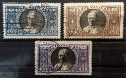 VATICAN 1933 , Pape Papa Pie XI Pope, 3 Timbres Yvert No 53,54,55 , Obl TB Cote 46 Euros - Gebruikt