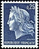 France Marianne De Cheffer N° 1535 ** La République Le 0f25 Bleu Gravé - 1967-1970 Marianne Of Cheffer