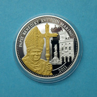 2011 Medaille Papst Benedikt XVI. In San Marino, Teilvergoldet PP (MZ1225 - Zonder Classificatie