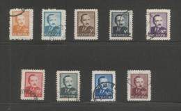 POLAND 1948/9 PRESIDENT BIERUT SET OF 9 USED Politicians Communism Communists - Gebruikt