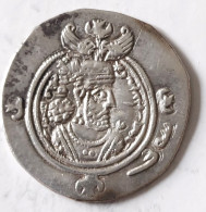 SASANIAN KINGS. Khosrau II. 591-628 AD. AR Silver Drachm Year 16 Mint Media - Orientalische Münzen