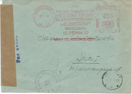 LETTRE 1952 AVEC EMA ROUGE ET CACHET DE CENSURE - Storia Postale