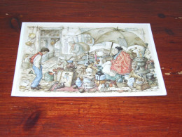 75977-            ILLUSTRATOR ANTON PIECK - "WINTERAVOND" - CA. 11,5 X 16,5 CM. DOUBLE CARD - Pieck, Anton