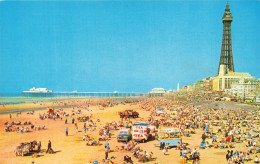 ROYAUME-UNI - Central Beach - Blackpool - Vue Sur La Plage - Animé - Carte Postale Ancienne - Blackpool