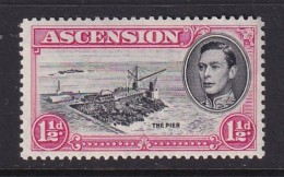 Ascension: 1938/53   KGVI    SG40f    1½d   Black & Rose-carmine  [Perf: 13]  MH - Ascension (Ile De L')