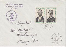 TAAF 1972 Charles De Gaulle 2v On Cover  Ca Terre Adelie 30.12.1972 (59853) - Briefe U. Dokumente