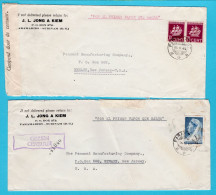 SURINAME 2 Gecensureerde Brieven 1940 Paramaribo Naar Newark, USA - Suriname ... - 1975