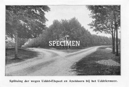 Prent - Splitsing Der Wegen Uddel-Elspeet En Apeldoorn Bij Het Uddelermeer - 8.5x12.5 Cm - Apeldoorn