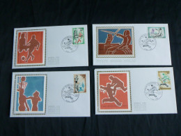 1977 1863/64 & 1865/66  FDC's Zijde/soie  (Huy)   : " SPORT " - 1971-1980