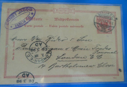 ENTIER POSTAL SUR CARTE  -  1898 - Postkarten