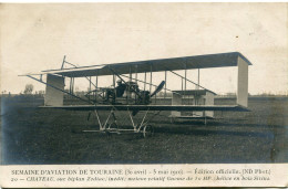 SEMAINE D' AVIATION De TOURAINE (30 Avril - 5 Mai 1910) - CHATEAU Sur BIPLAN ZODIAC  - - Meetings