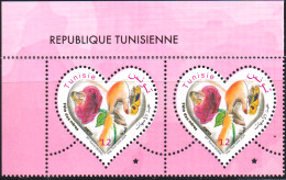 2024-Tunisie- Fête Des Mères -Femme- Enfant- Rose- Papillon- Mains- En Paire 2v   -.MNH****** - Rozen