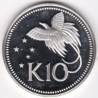 Papua New Guinea, 10 Kina 1975 Proof, Oiseau Du Paradis‎, En Argent, KM# 8a, FDC - Papua-Neuguinea