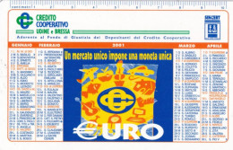 Calendarietto - Credito Cooperativo - Udine E Brescia - Anno 2001 - Kleinformat : 2001-...