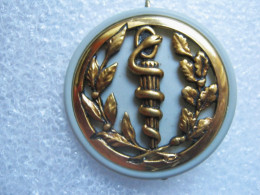 INSIGNE DE BERET + MACARON DU SERVICE DE SANTE DES ARMEES ETAT EXCELLENT FAB. COINDEROUX PARIS - Medicina