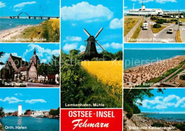 72617408 Insel Fehmarn Fehmarnsund Bruecke Burg Kirche Orth Hafen Lemkenhafen Mu - Fehmarn