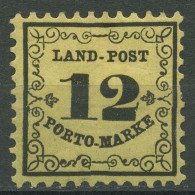 Baden 1862 Landpost-Portomarke 12 Kreuzer 3 X Mit Falz, Zahnfehler - Nuovi