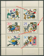 DDR 1966 Märchen Mit 3 Plattenfehlern 1236/41 K (10 A X) Postfrisch (C80572) - Abarten Und Kuriositäten