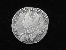 HENRI III. MONNAYAGE AU NOM DE CHARLES IX TESTON, 11e Type 1575 Lyon   **** EN ACHAT IMMEDIAT **** - 1574-1589 Heinrich III.