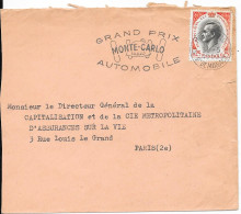 PRINCIPAUTÉ De MONACO 1962 Sur Lettre - Brieven En Documenten