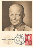 MONACO 1956 Général EISENHOWER Président Des U.S.A. - Covers & Documents