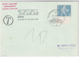 Zumst. 355 / Mi. 696 Karte Mit Automabilpost Sonderstempel A861 - OLMA St. Gallen 1960 - Marcofilia