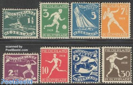 Netherlands 1928 Olympic Games Amsterdam 8v, Unused (hinged), Nature - Sport - Horses - Fencing - Football - Kayaks & .. - Unused Stamps