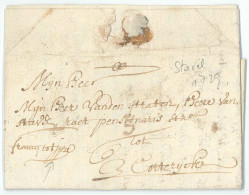 L. Datée De Stavel 1729 "Francq Tot Ypre" Pour Courtray. - 1714-1794 (Oesterreichische Niederlande)