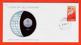 28286 / 25 Pyas1966 BURMA Myanmar Birmanie FRANKLIN MINT Coins Nations Enveloppe Numismatique Numiscover - Myanmar