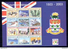 2003 CAYMAN ISLANDS, Yvert Et Tellier N. 39 - 500 Anniversario Scoperta Isole Cayman - 1 Foglietto - MNH** - Otros & Sin Clasificación
