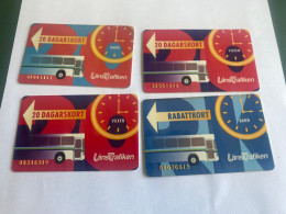 - 5 - Transportcard Sweden Länstrafiken Skaraborgs Län Magnetic 4 Different Cards - Autres & Non Classés
