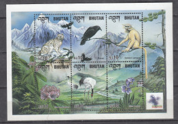 BHUTAN, 2000,  World's Fair "EXPO 2000" - Hannover, Germany - Wildlife, MS,  MNH, (**) - Bhutan