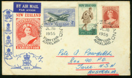 Br New Zealand, Auckland 1955 Special Cover > Australia (Int Stamp Exn FDC) #bel-1062 - Storia Postale