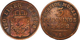ALLEMAGNE - PRUSSE -1852 - 3 Pfenninge - Berlin (A) - Friedrich Wilhelm IV - 19-253 - Taler Et Doppeltaler