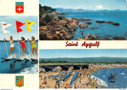 SAINT AYGULF (83) La Grande Plage - Ski Nautique Water-skiing Cpsm GF 1971 - Saint-Aygulf