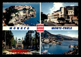 MONACO - MULTIVUES - CARTE TIMBREE ET OBLITEREE - Mehransichten, Panoramakarten