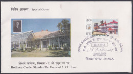 Inde India 2013 Special Cover Rothney Castle, A.O. Hume, British Architecture, Pictorial Postmark - Covers & Documents