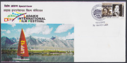 Inde India 2012 Special Cover Leh Ladakh International Film Festival, Sail Boat, Cinema, Mountain, Pictorial Postmark - Covers & Documents