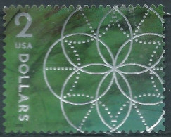 VEREINIGTE STAATEN ETATS UNIS USA 2022 FLORAL GEOMETRY GREEN USED SN 5700 MI  YT 5543 - Used Stamps