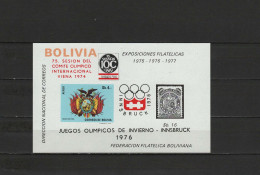 Bolivia 1974 Olympic Games Innsbruck S/s MNH -scarce- - Winter 1976: Innsbruck