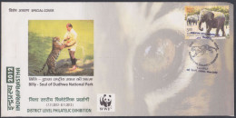 Inde India 2012 Special Cover Billy Tiger, Tigers, Wildlife, Wild Life, WWF, Animals, National Park, Pictorial Postmark - Covers & Documents