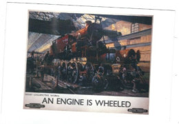 RAIL POSTER UK ON POSTCARD    BRITISH RAILWAYS  AN ENGINE IS WHEELED CARD NO 10173528 - Equipment