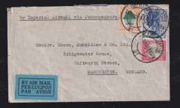 South Africa 1934 Airmail Cover PORT ELIZABETH X MANCHESTER England Imperial Airways - Lettres & Documents